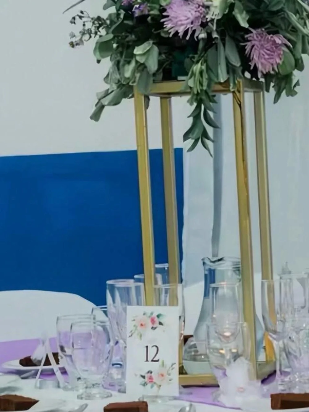 Floral Table Number Card - Pink Rose Design